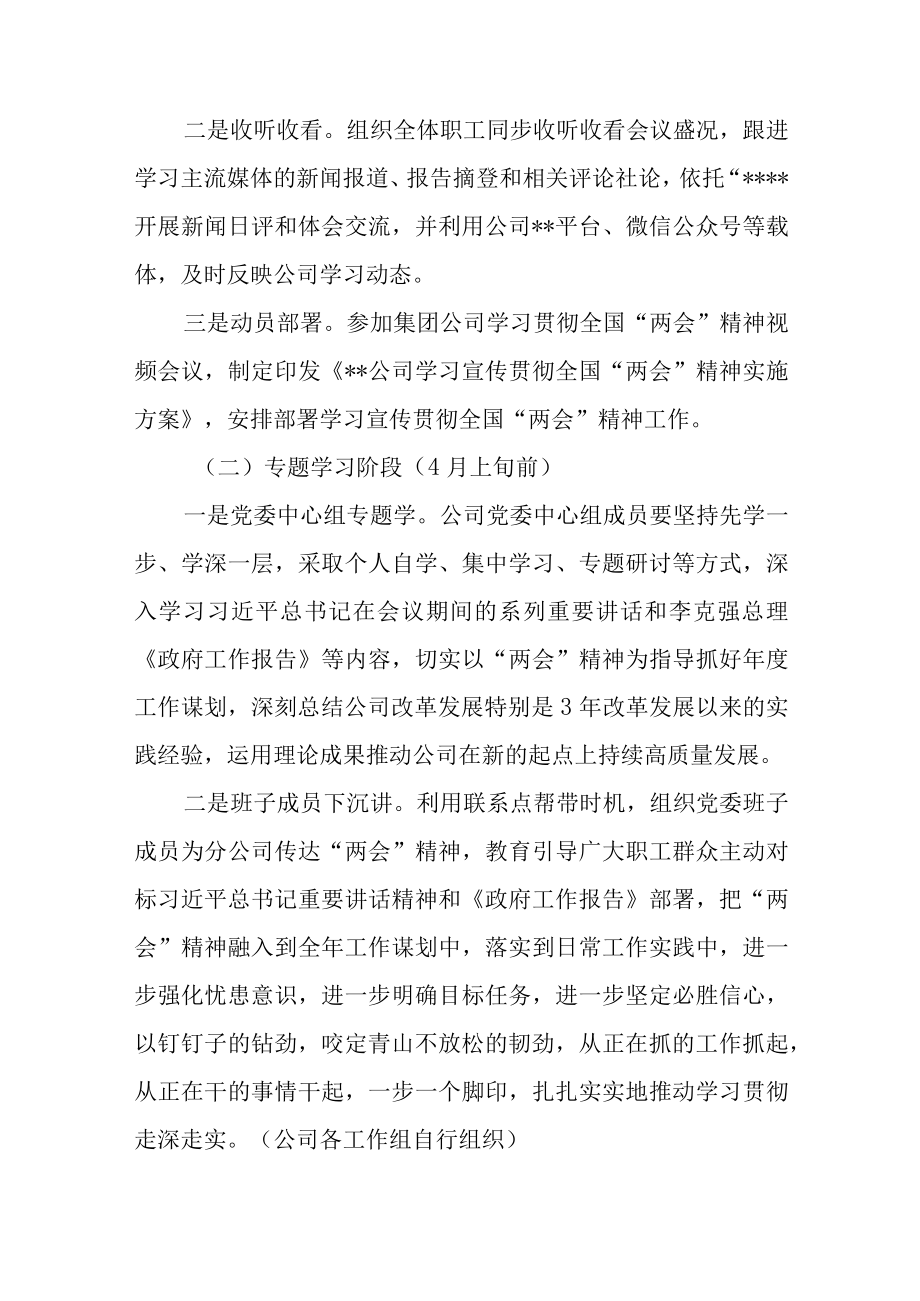 （2篇）学习宣传贯彻全国两会精神实施方案及专题会议上的主持词.docx_第2页