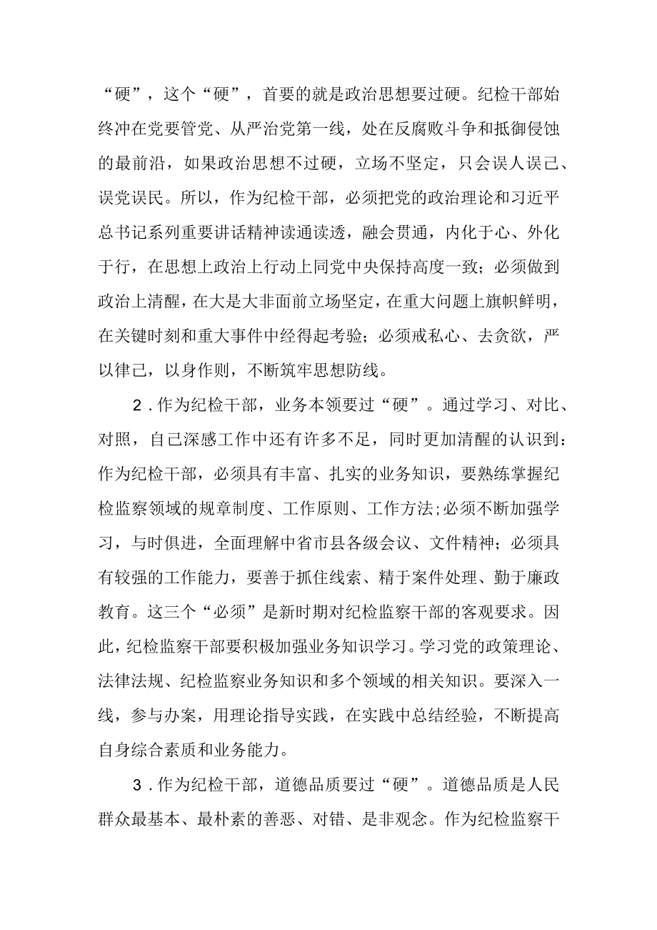 （三篇）纪检监察干部队伍教育整顿会议领导讲话及个人心得.docx_第2页