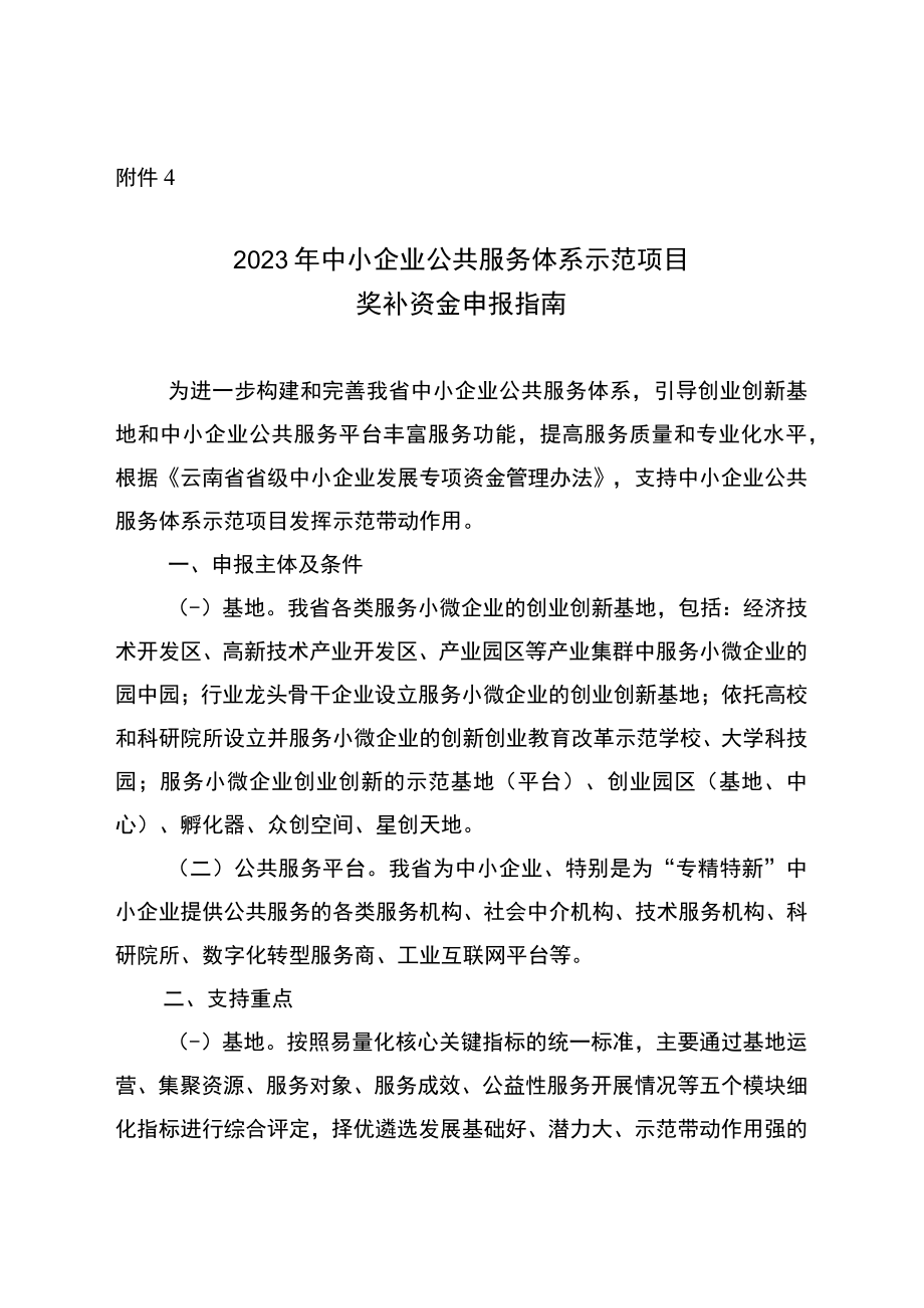 2023年中小企业公共服务体系示范项目申报指南.docx_第1页