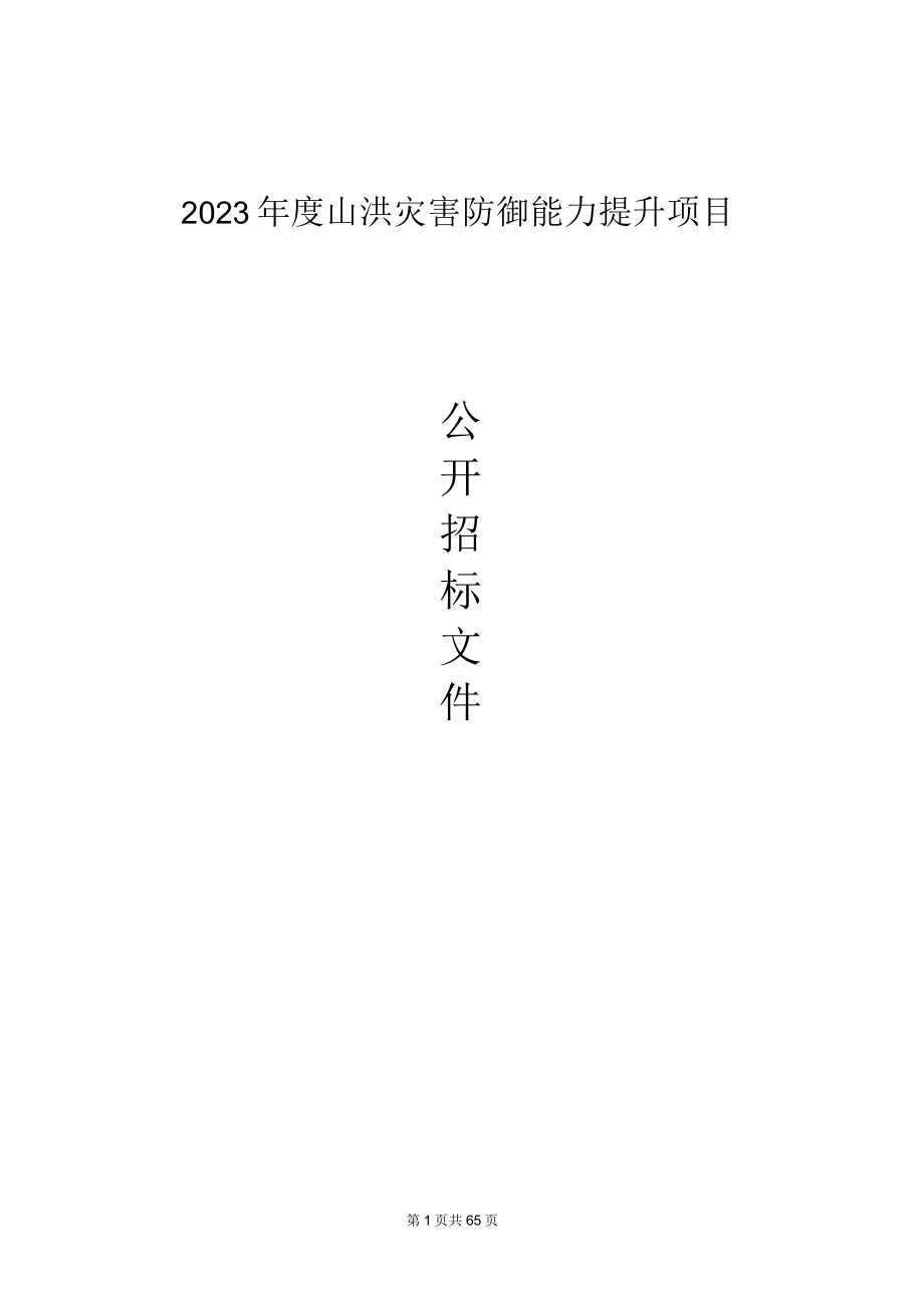 2023年度山洪灾害防御能力提升项目招标文件.docx_第1页