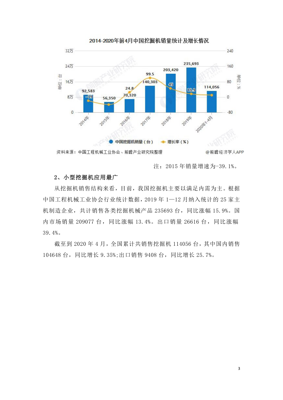 2020年中国挖掘机行业市场分析市场回暖且需求激增.doc_第3页