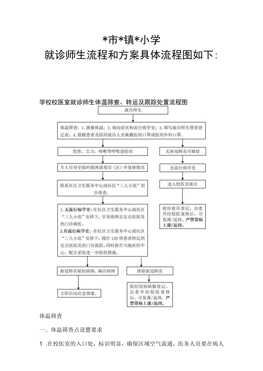 2023年小学就诊师生流程和方案.docx_第1页