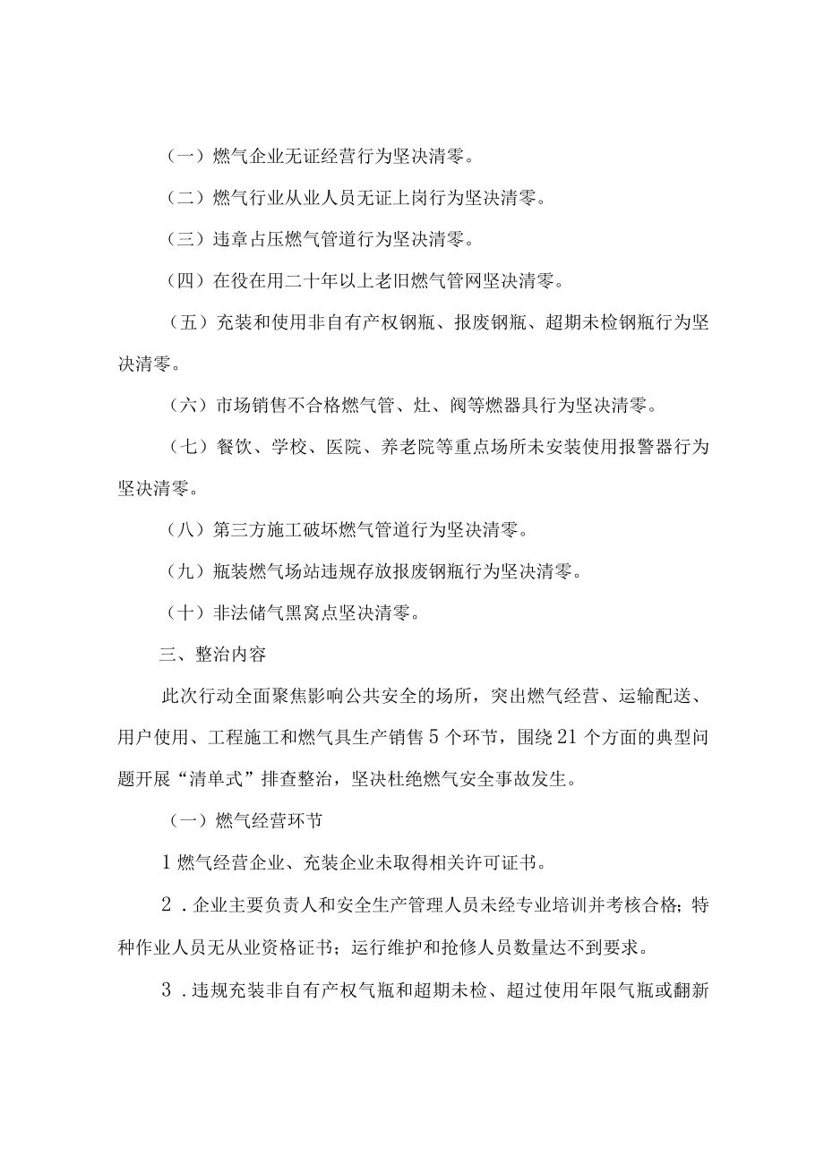 XX乡燃气安全排查整治百日行动暨隐患清零行动工作方案.docx_第2页