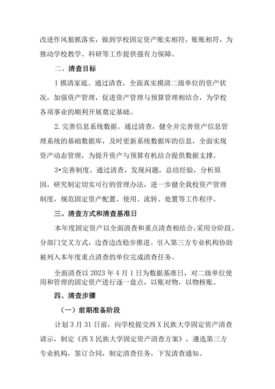 XXXXXX民族大学2023年固定资产清查方案.docx_第2页