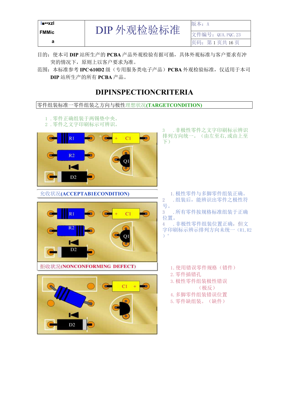 DIP(插件)外观检验标准.docx_第1页