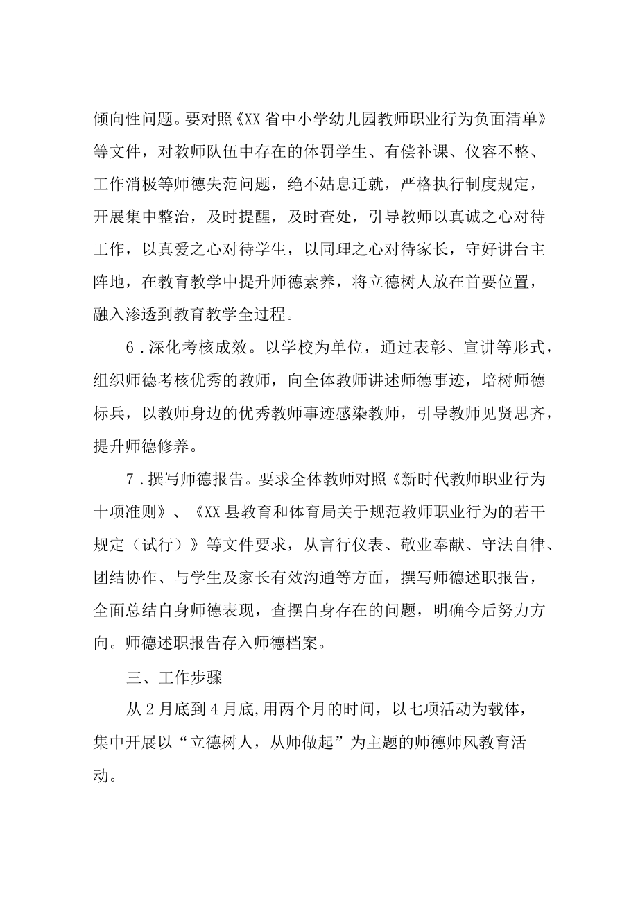 XX县教育和体育局立德树人从师做起师德师风教育活动方案.docx_第3页