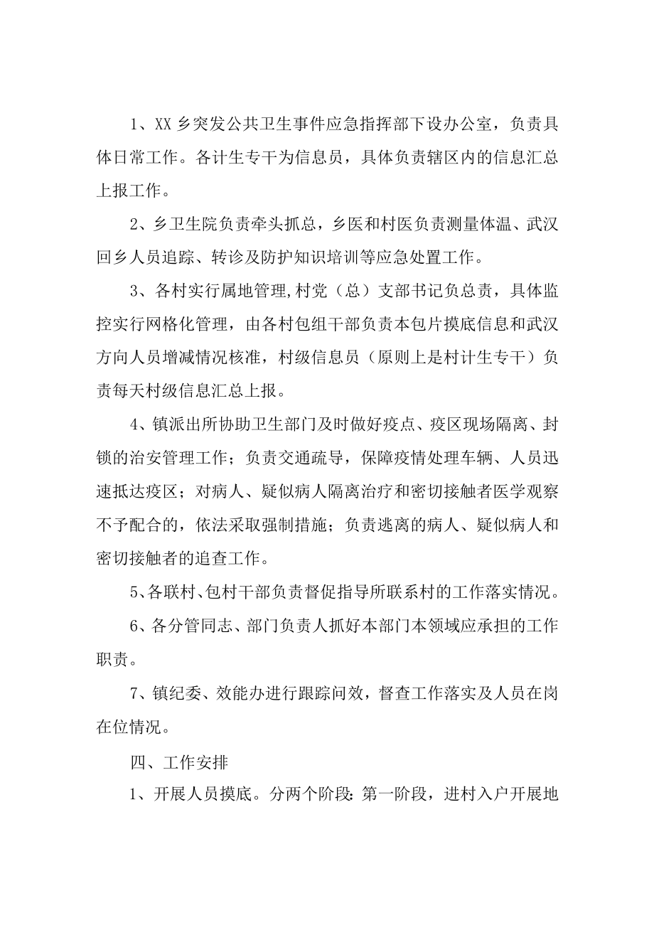 XX乡2023年新型冠状病毒感染的肺炎防控应急预案.docx_第2页