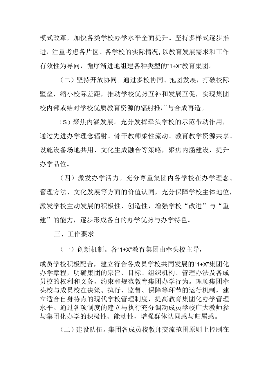 XX区义务教育1+X集团化办学行动方案.docx_第2页