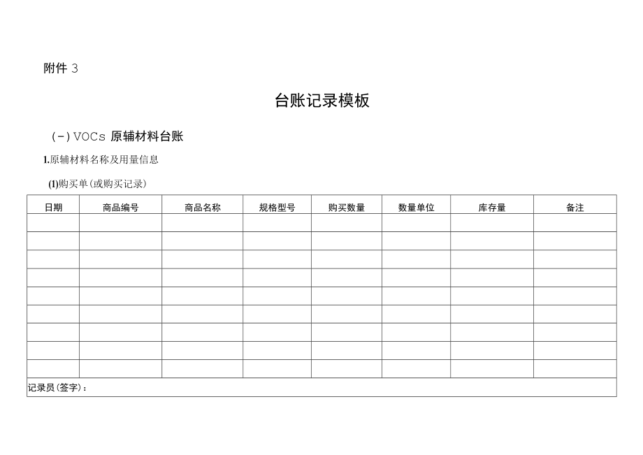 VOCs台账计录模板.docx_第1页