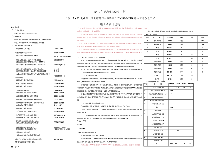 创业路九江大道路口至潍柴路口DN500DN300给水管道改造工程施工图设计说明.docx_第1页