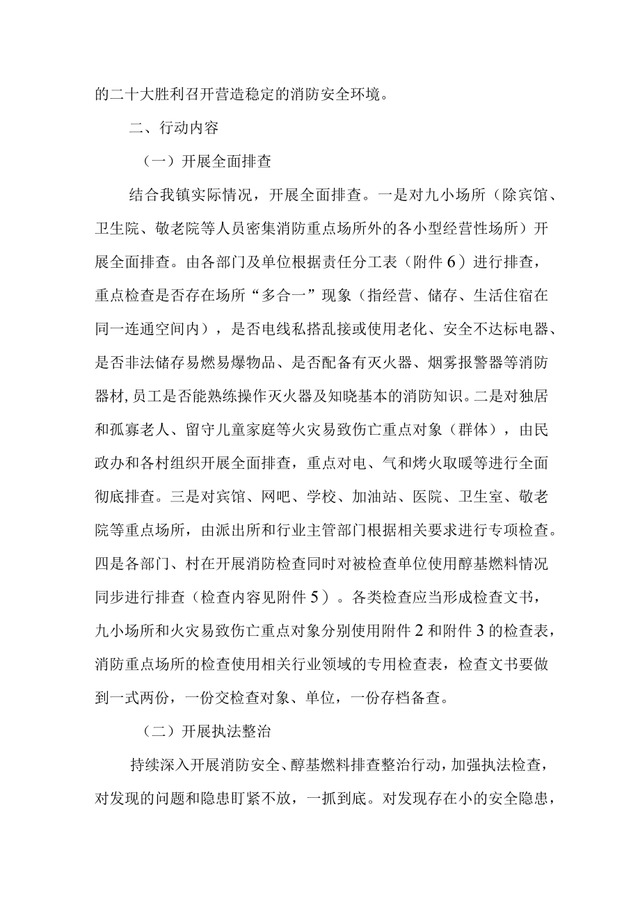 XX镇消防安全醇基燃料排查整治专项行动方案.docx_第2页