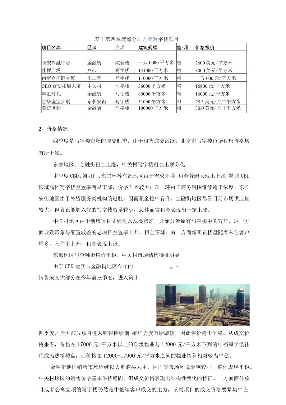 某季度北京市写字楼市场分析报告.docx_第2页