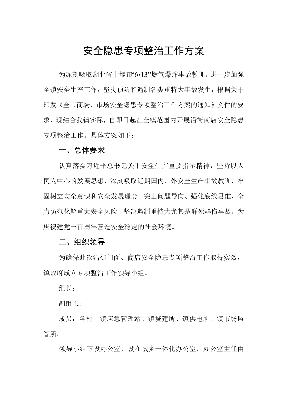 安全隐患专项整治工作方案.docx_第1页