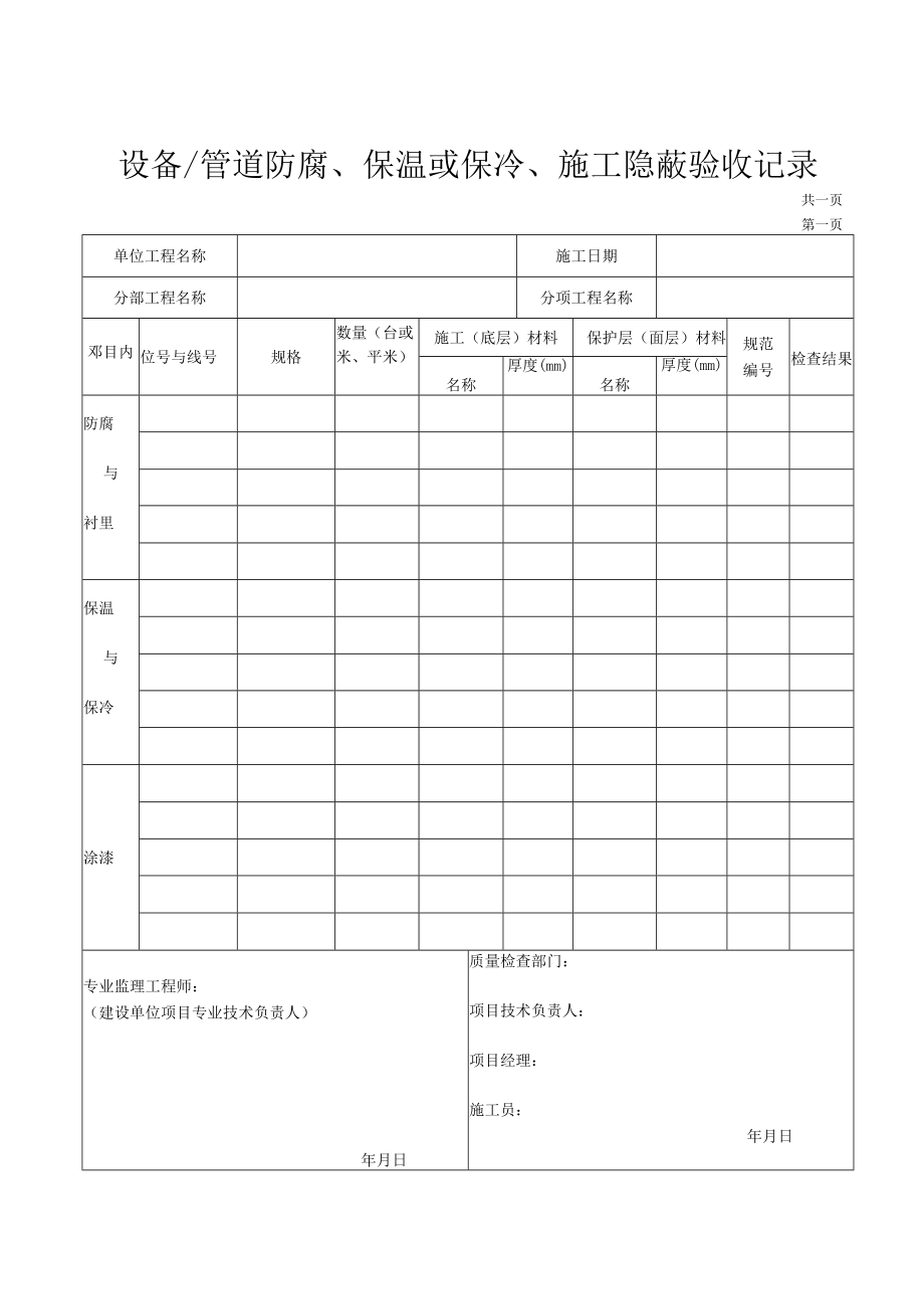 安装资料通用3隐蔽工程验收记录建筑给排水分部.docx_第3页