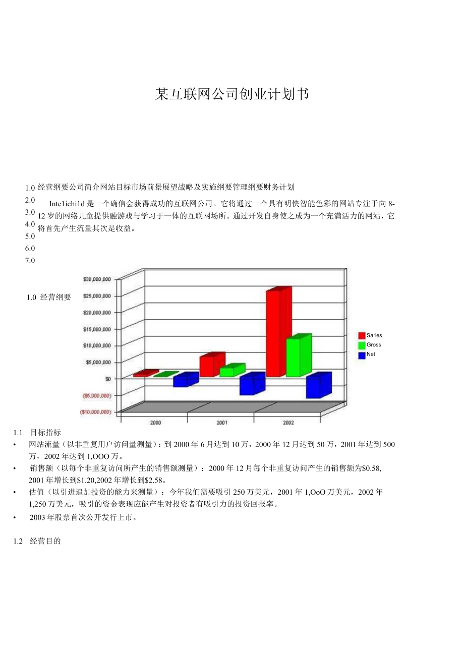 某互联网公司创业计划书.docx_第1页