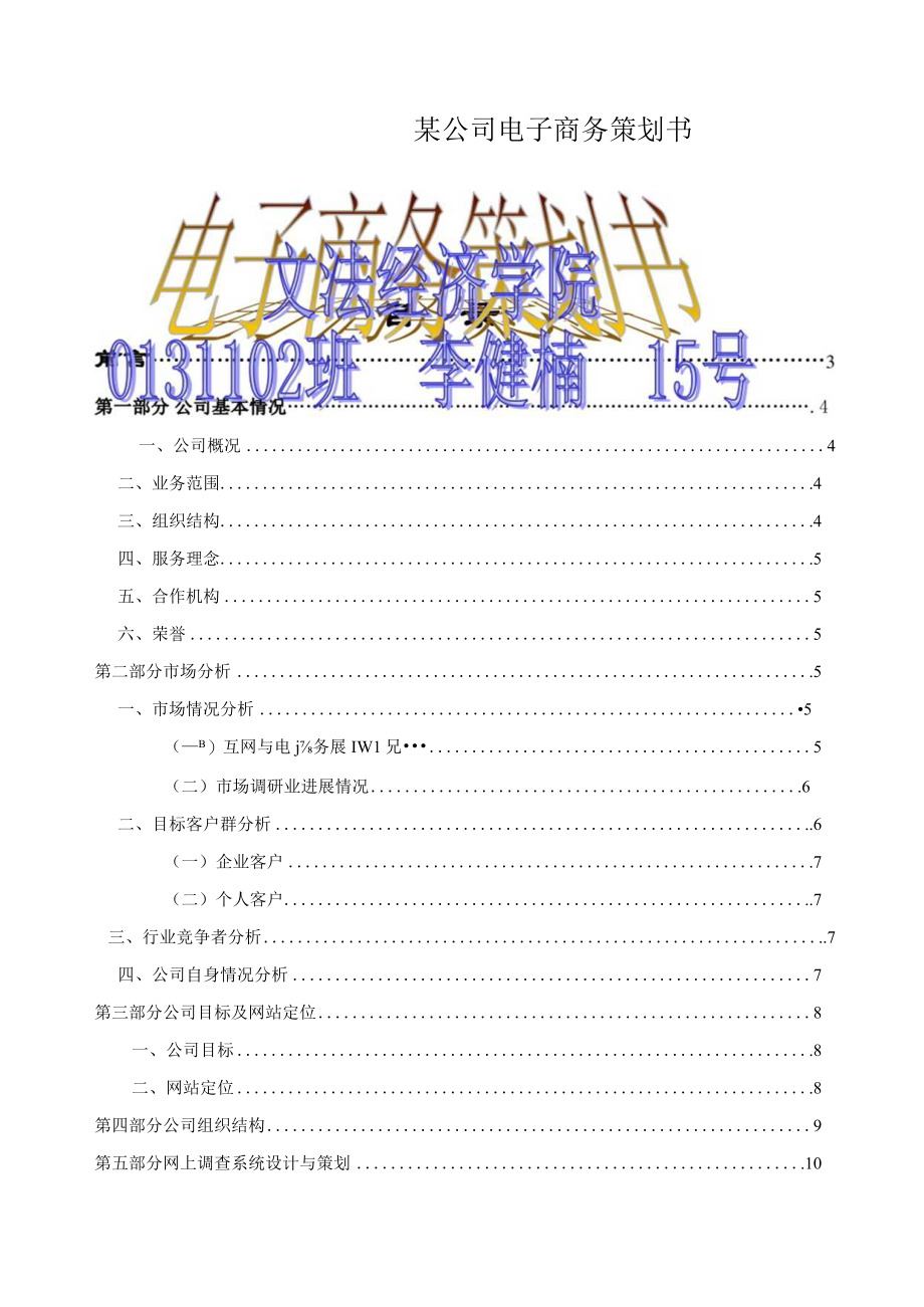 某公司电子商务策划书.docx_第1页