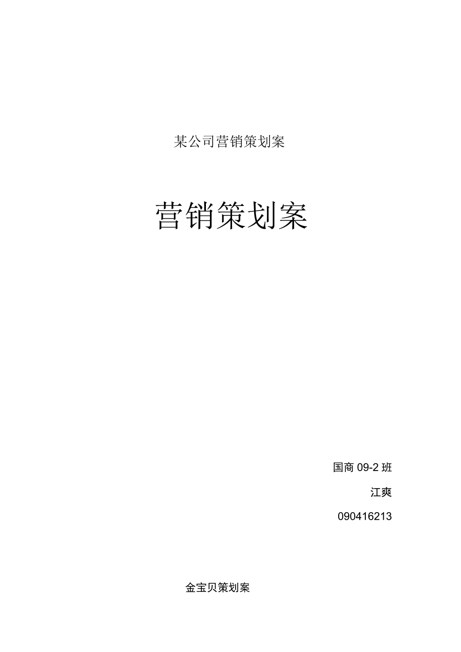 某公司营销策划案.docx_第1页