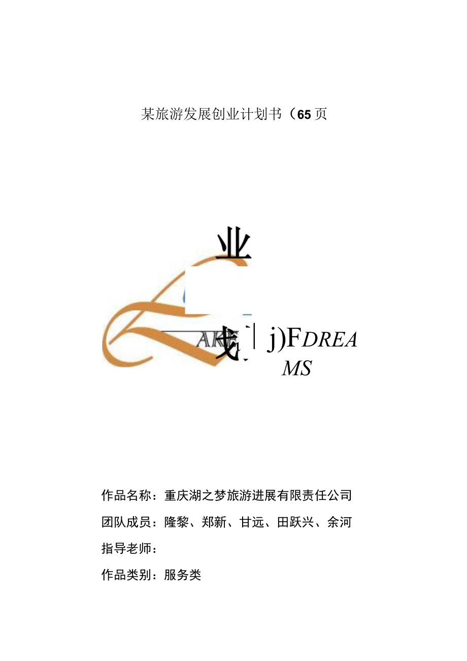 某旅游发展创业计划书（65页.docx_第1页