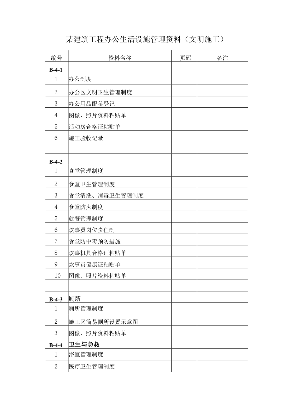 某建筑工程办公生活设施管理资料(文明施工).docx_第1页