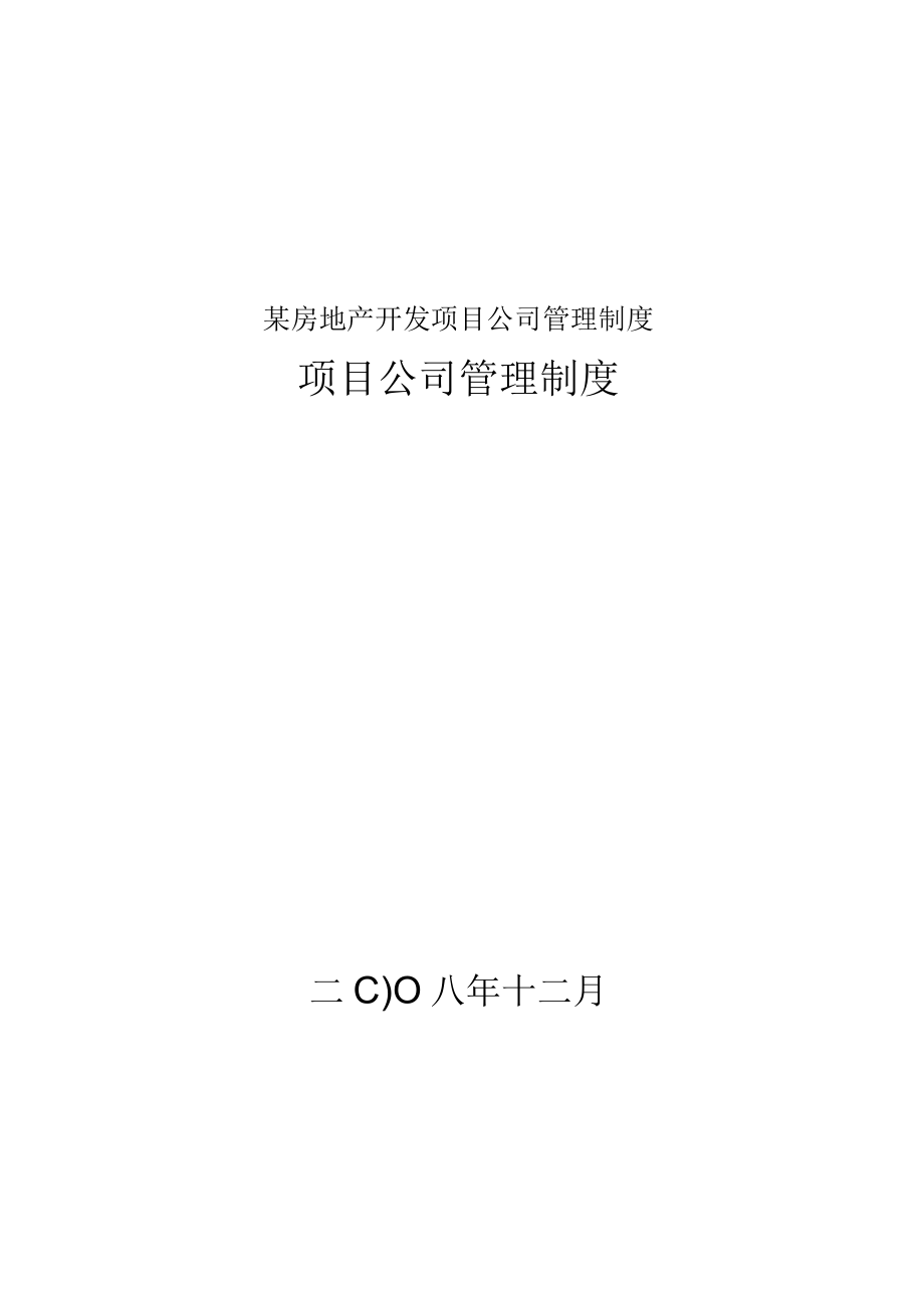 某房地产开发项目公司管理制度.docx_第1页