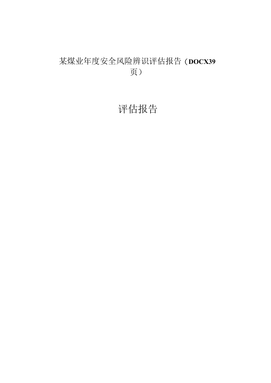 某煤业年度安全风险辨识评估报告(DOCX 39页).docx_第1页