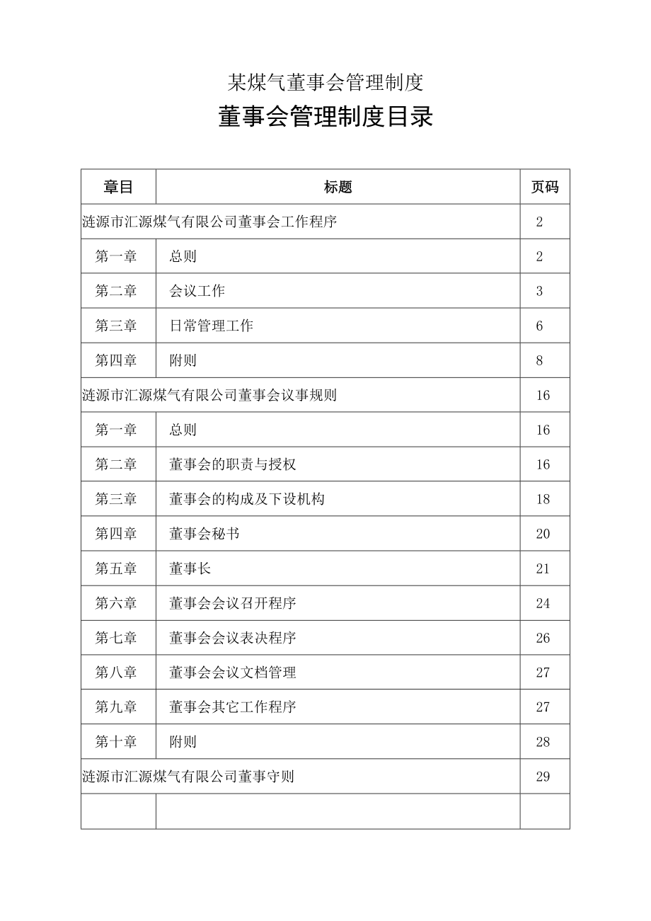 某煤气董事会管理制度.docx_第1页