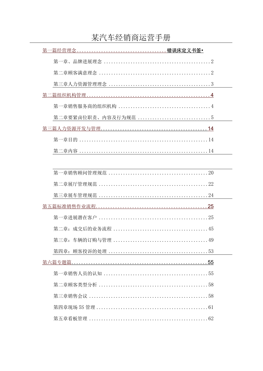 某汽车经销商运营手册.docx_第1页