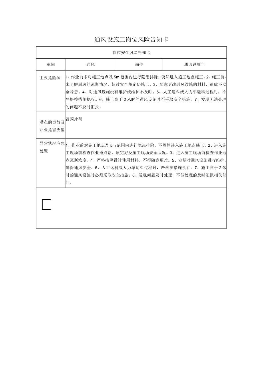 通风设施工岗位风险告知卡2023.docx_第1页