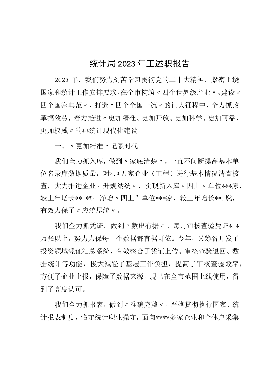 统计局2023年工述职报告.docx_第1页