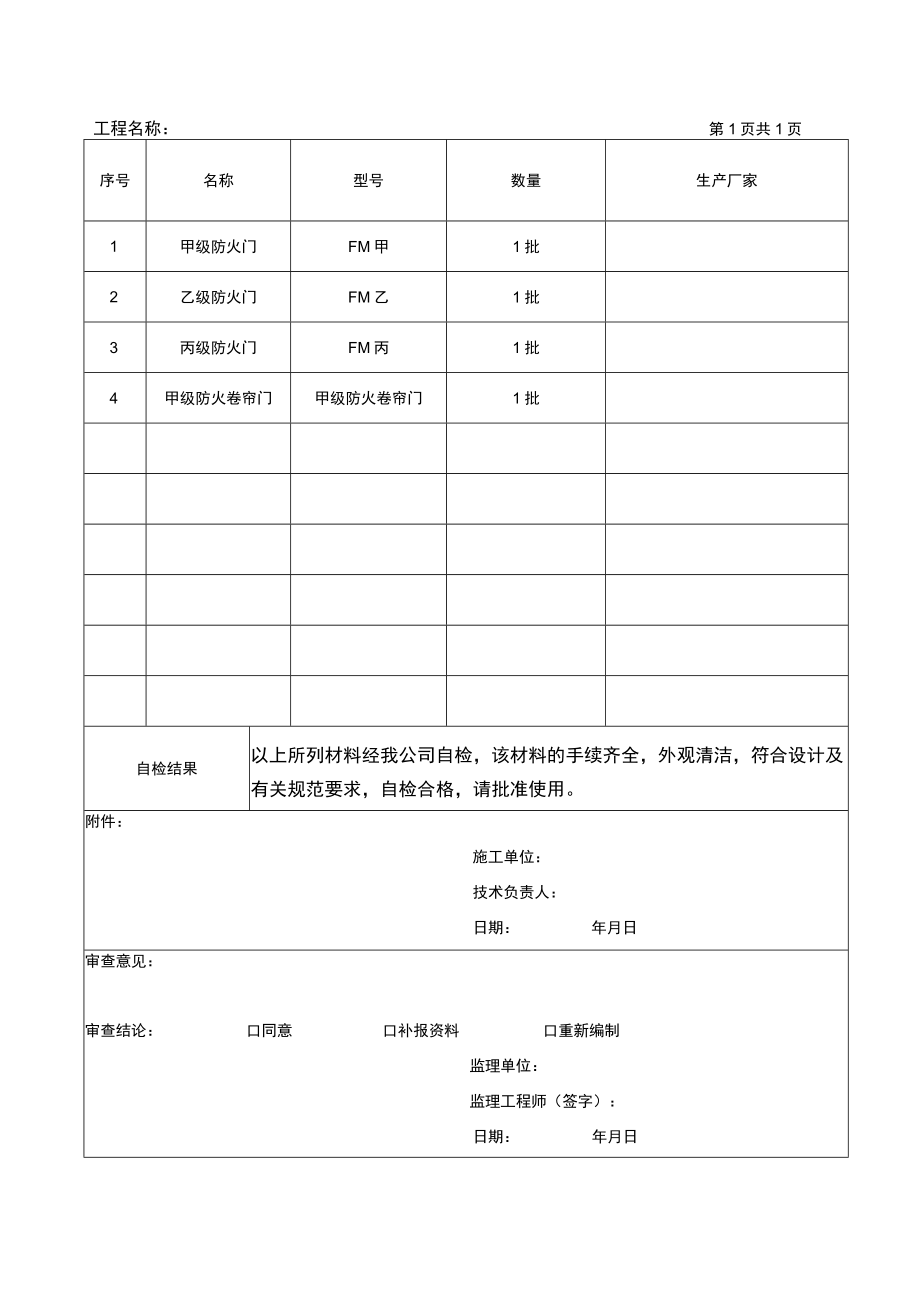 消防防火门材料报验.docx_第2页