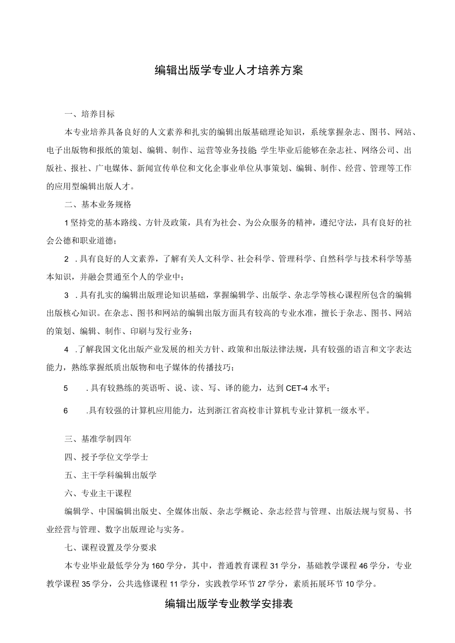 编辑出版学专业人才培养方案.docx_第1页