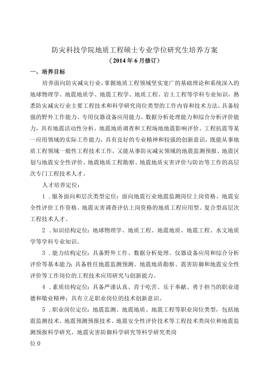 防灾科技学院地质工程硕士专业学位研究生培养方案.docx_第1页