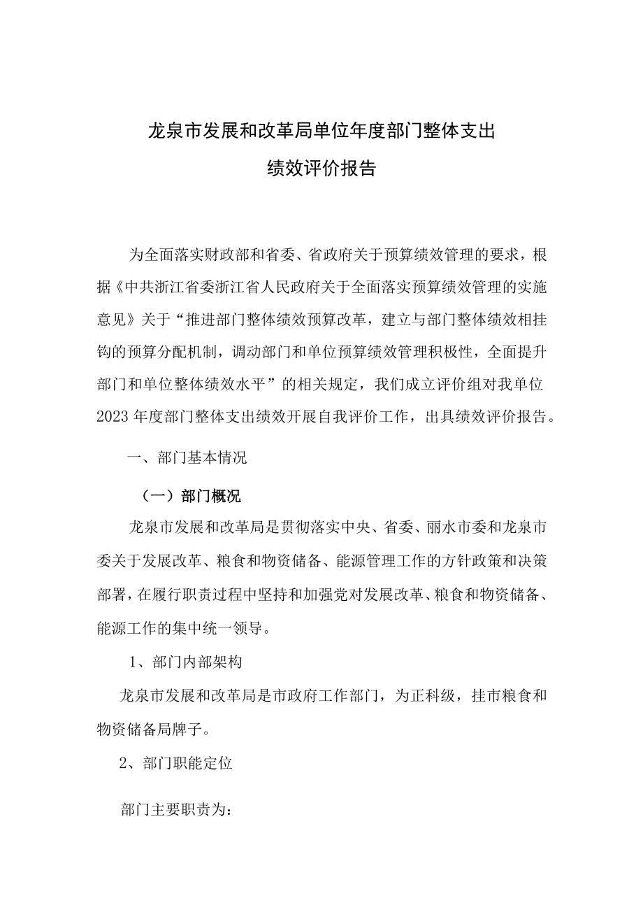 龙泉市部门整体支出绩效评价报告.docx_第3页