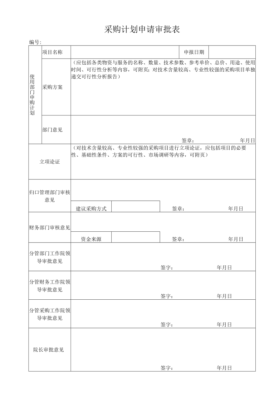 采购计划申请审批表.docx_第1页