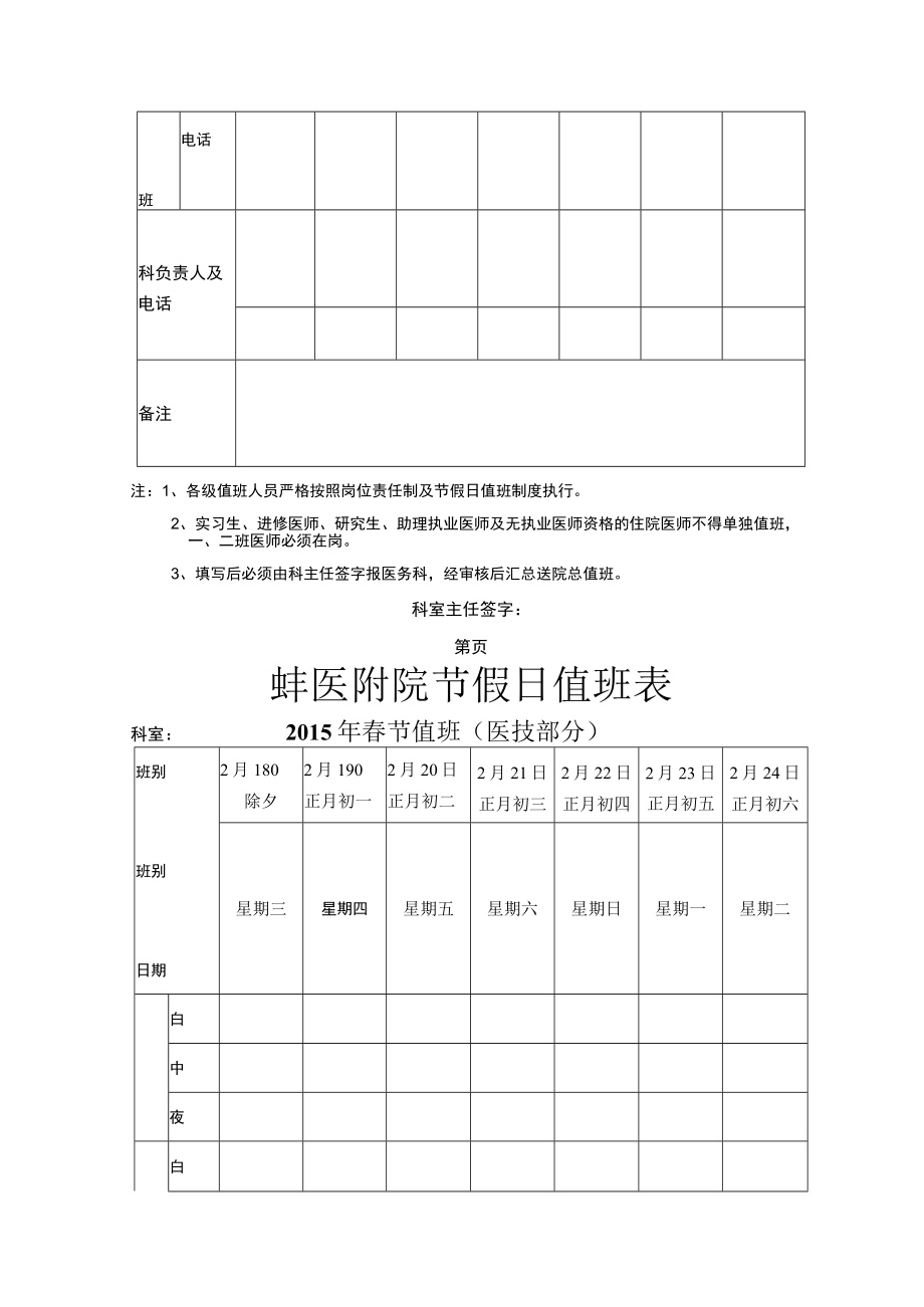 蚌医附院节假日值班表.docx_第2页