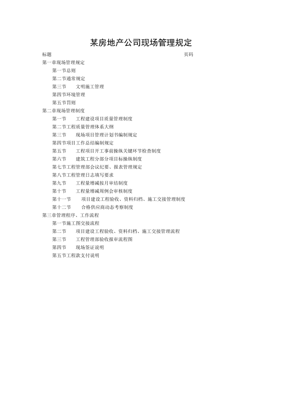 某房地产公司现场管理规定.docx_第1页