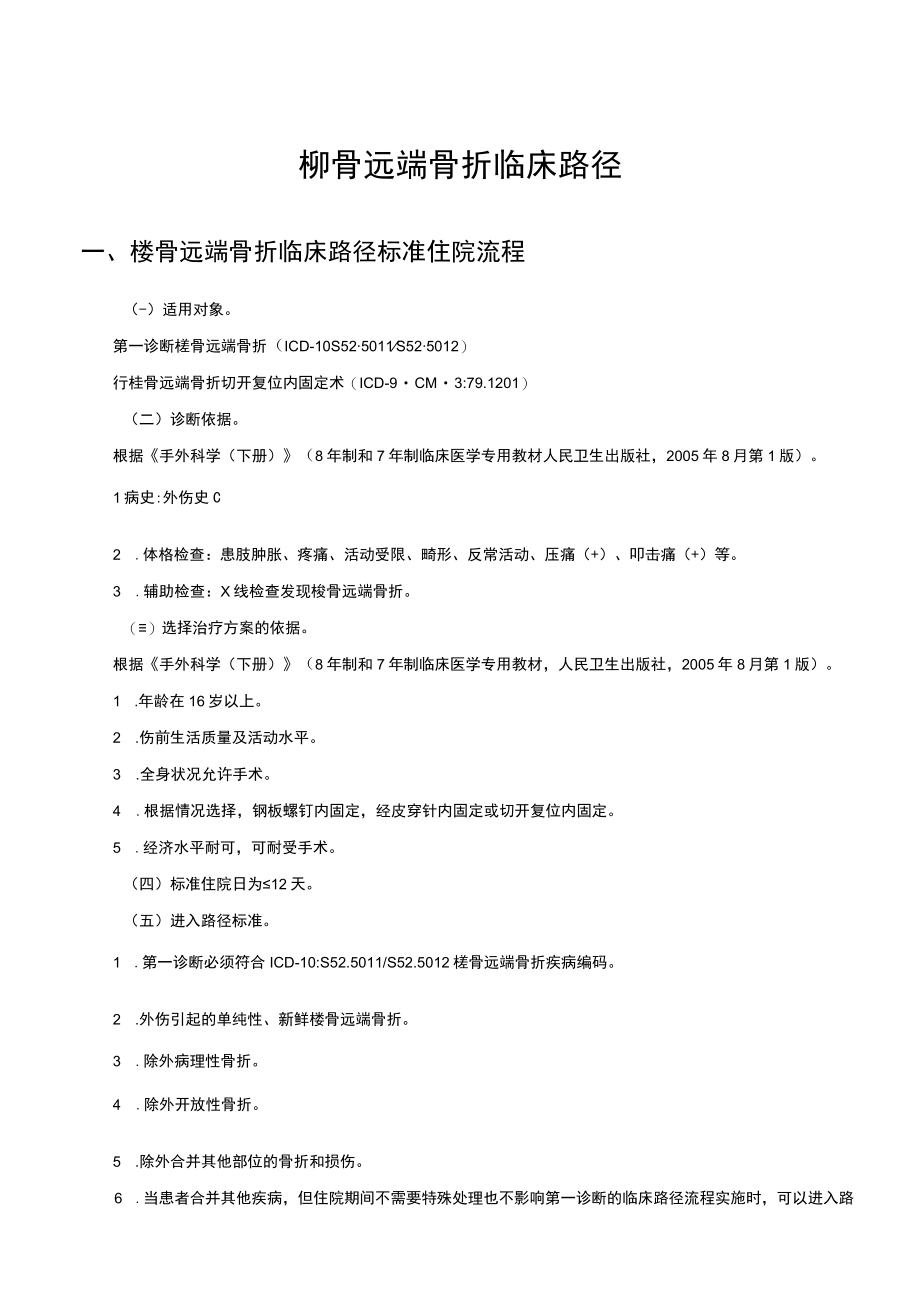 桡骨远端骨折临床路径及表单.docx_第1页