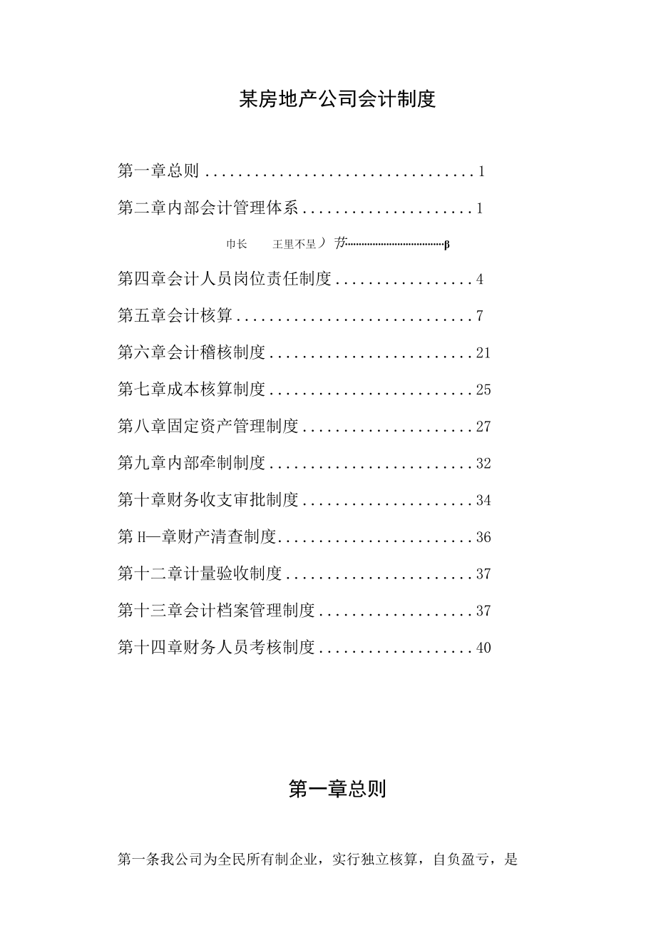 某房地产公司会计制度.docx_第1页