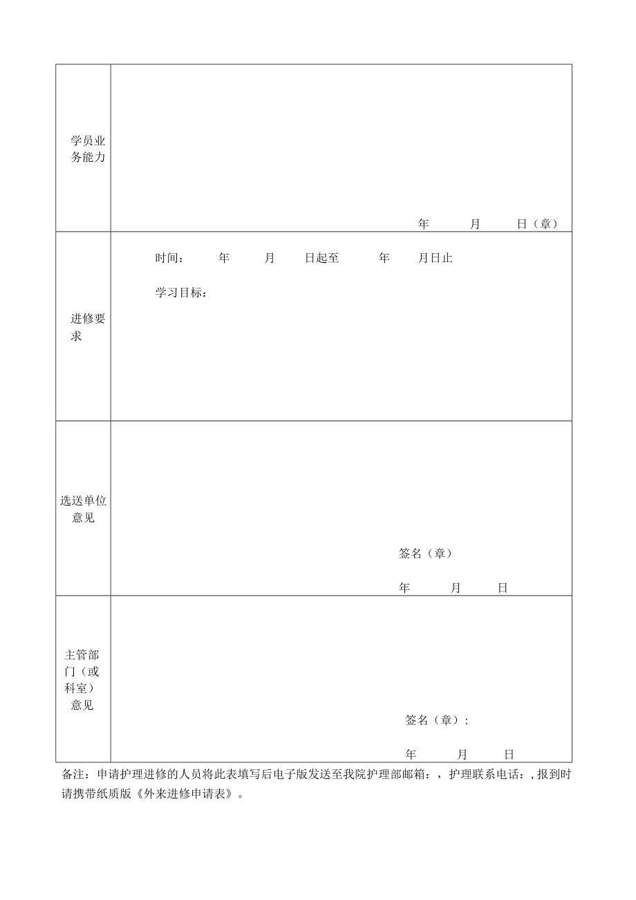 江苏省苏北人民医院外来进修申请表.docx_第3页