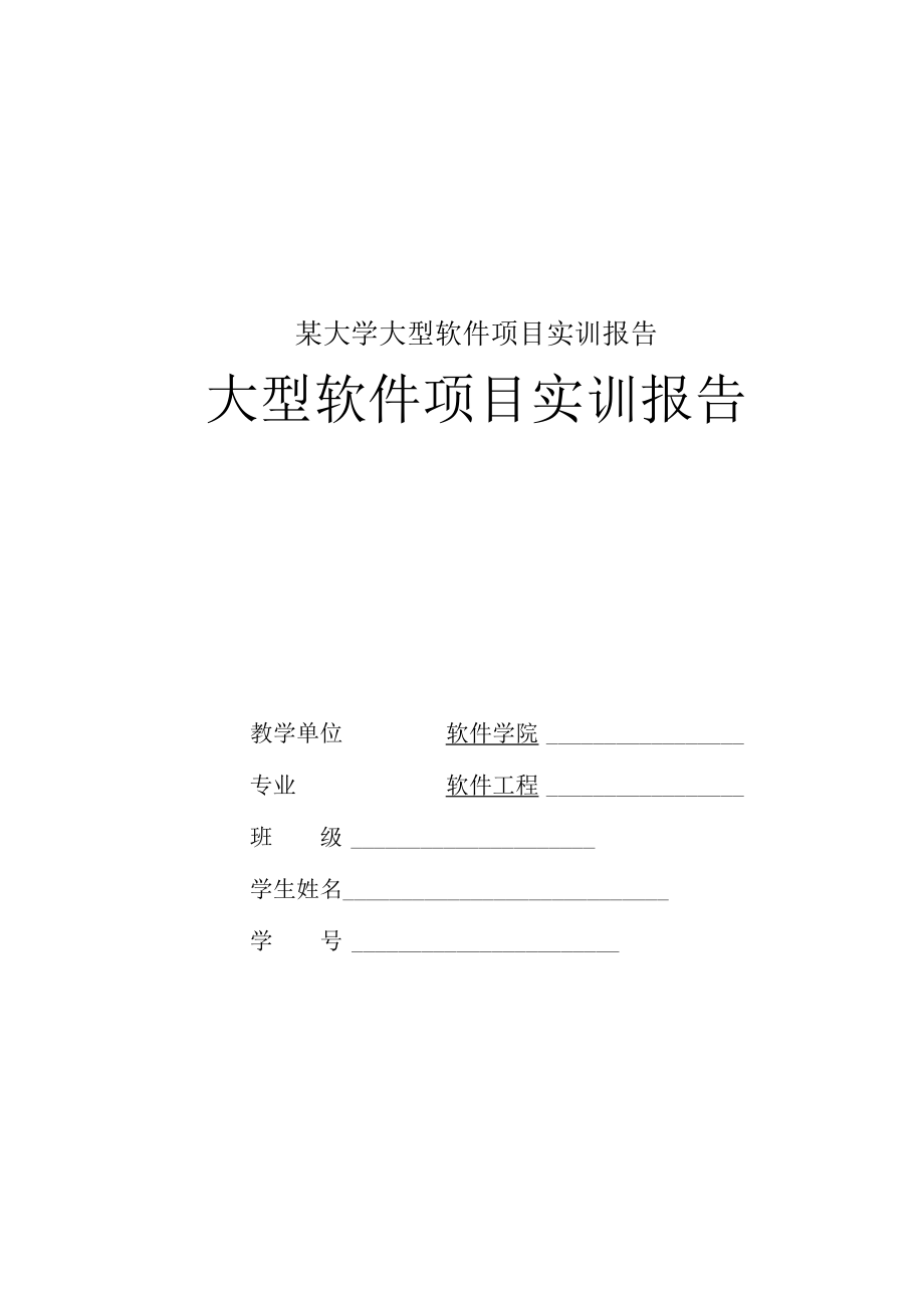 某大学大型软件项目实训报告.docx_第1页