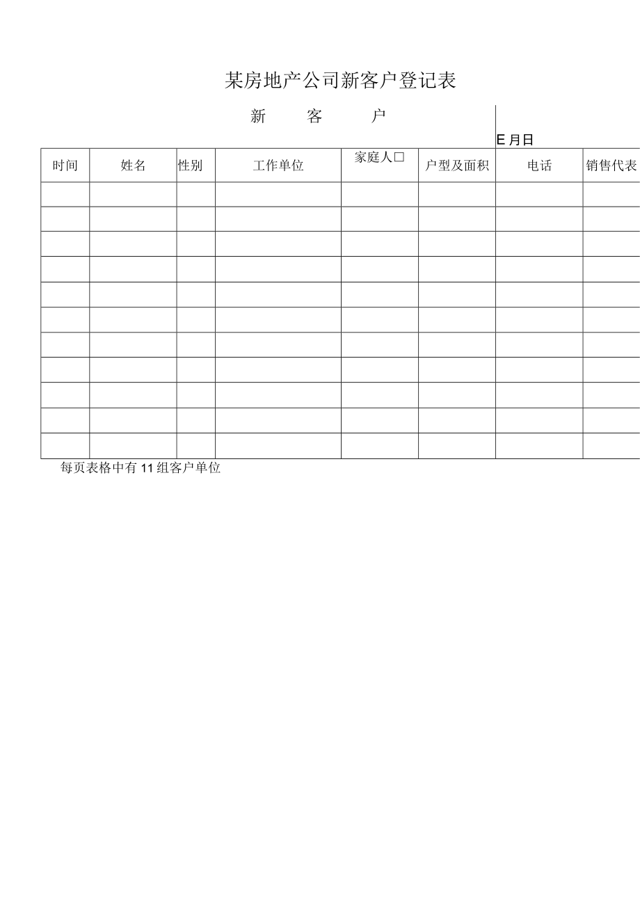 某房地产公司新客户登记表.docx_第1页