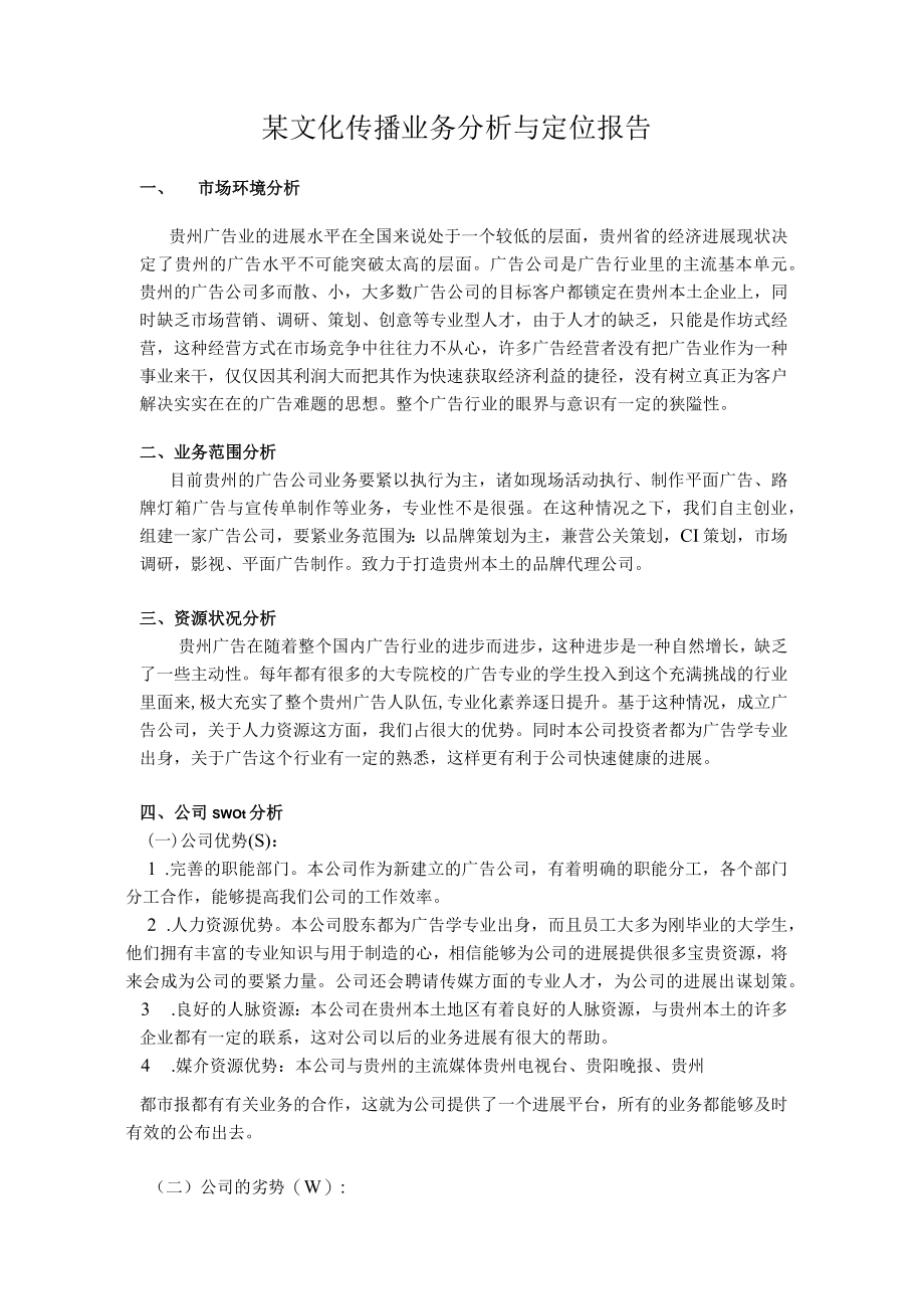 某文化传播业务分析与定位报告.docx_第1页