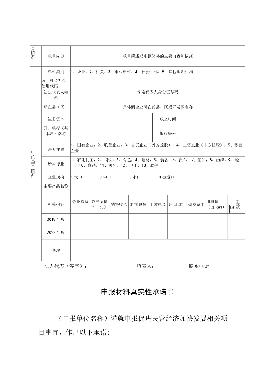 申请2023年淮北市促进民营经济加快发展若干政策项目资金承诺书.docx_第2页