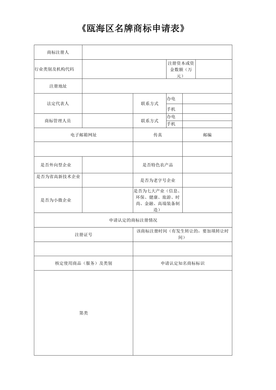 瓯海区名牌商标认定申请表.docx_第2页