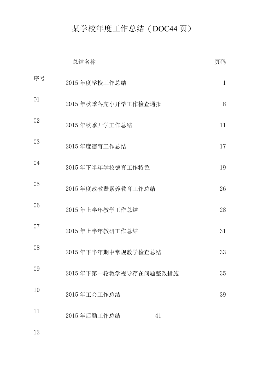 某学校年度工作总结(DOC 44页).docx_第1页