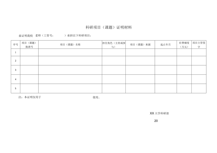 科研项目(课题)证明材料模板.docx_第1页