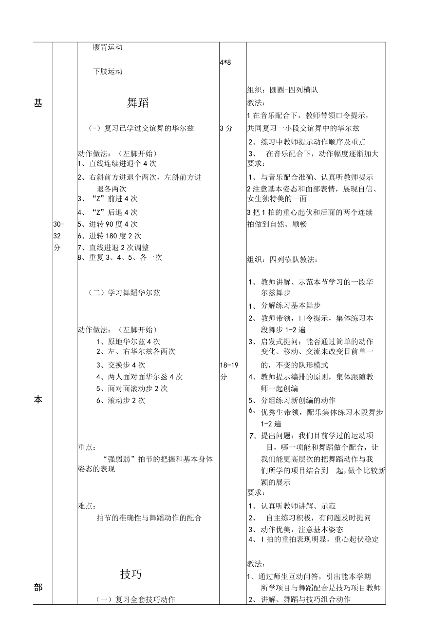 水平四（初一）体育《舞蹈（华尔兹）技巧》教案.docx_第2页