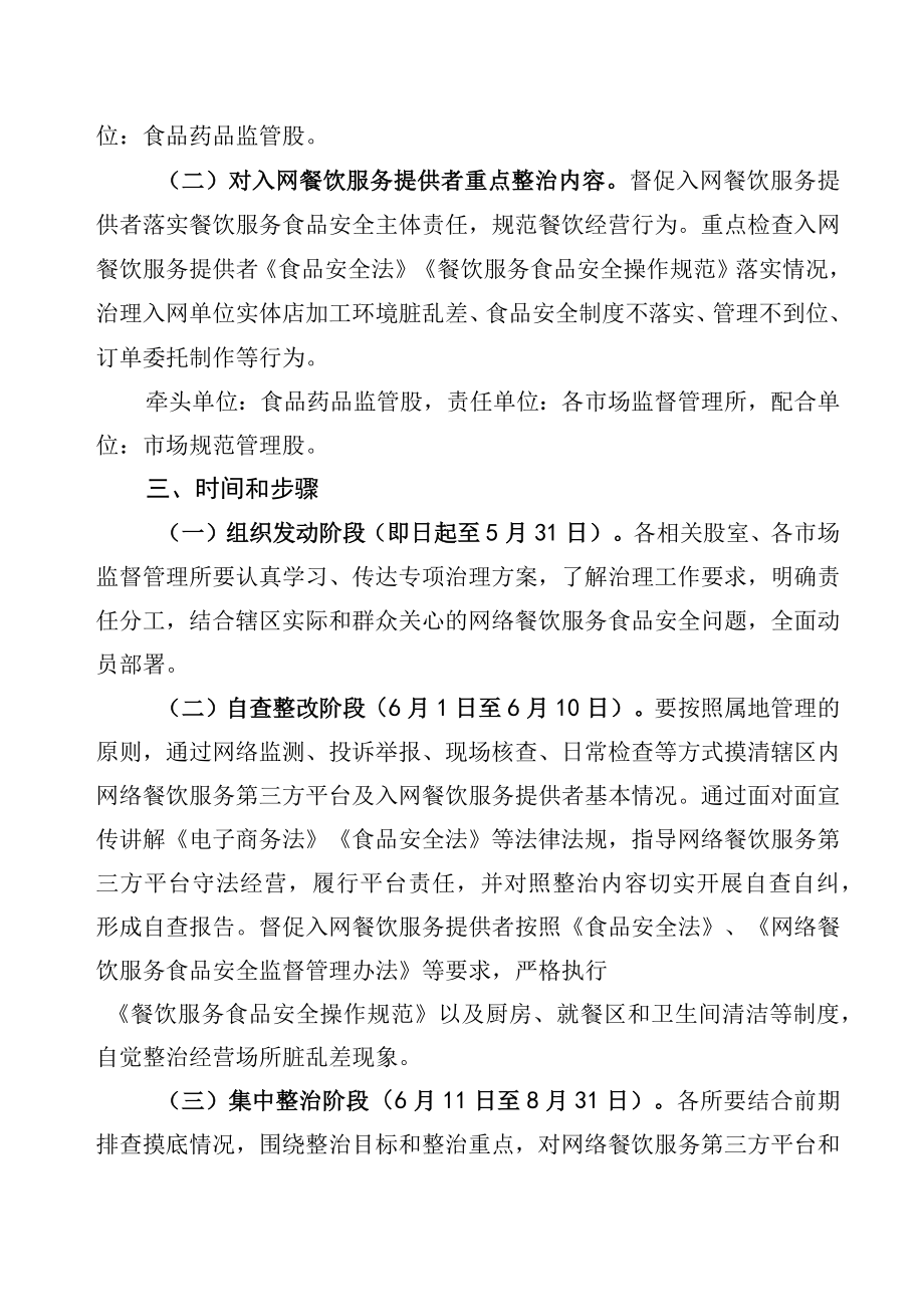 莆田市市场监督管理局北岸分局网络餐饮服务食品安全专项整治方案.docx_第2页