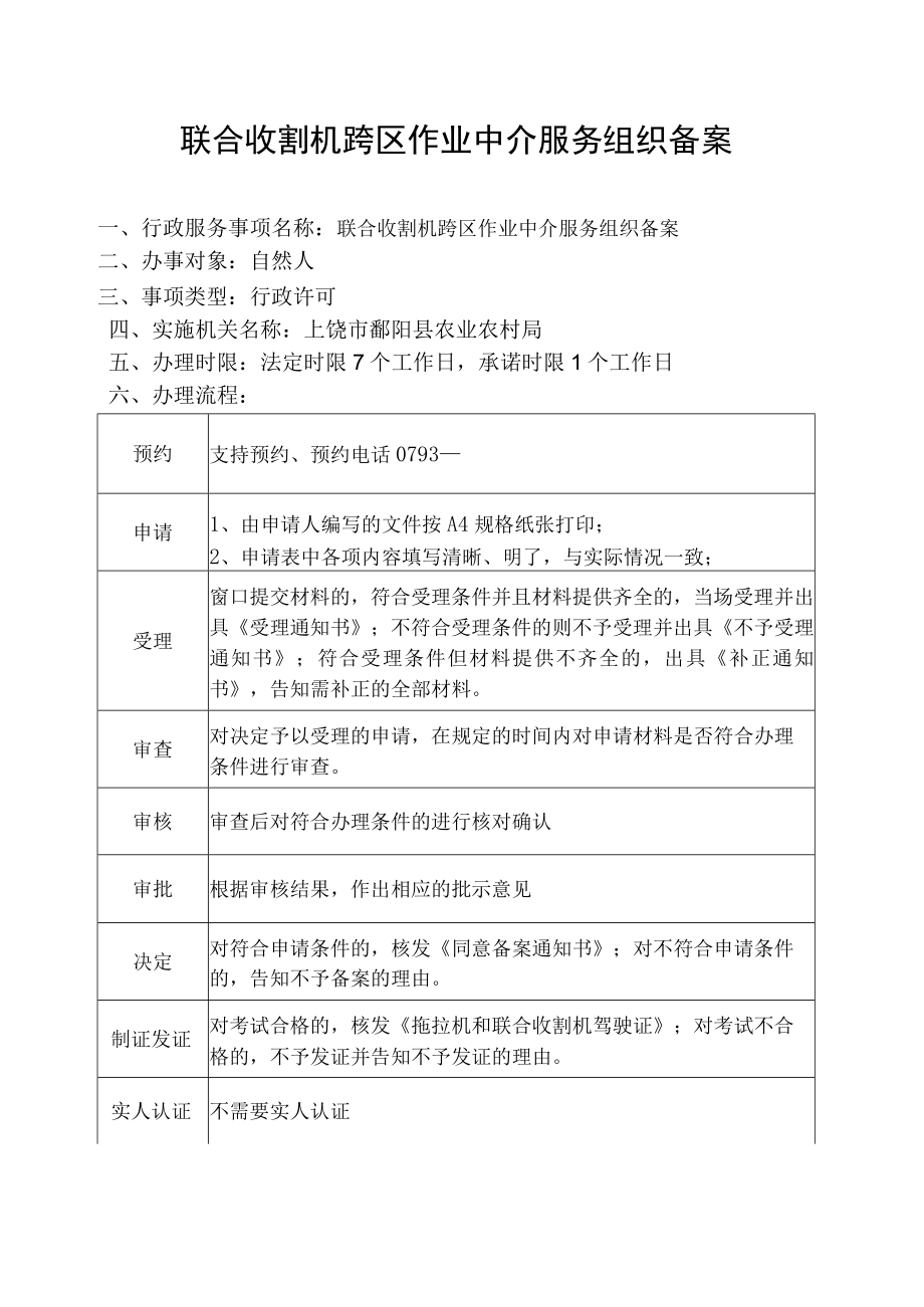 联合收割机跨区作业中介服务组织备案.docx_第1页