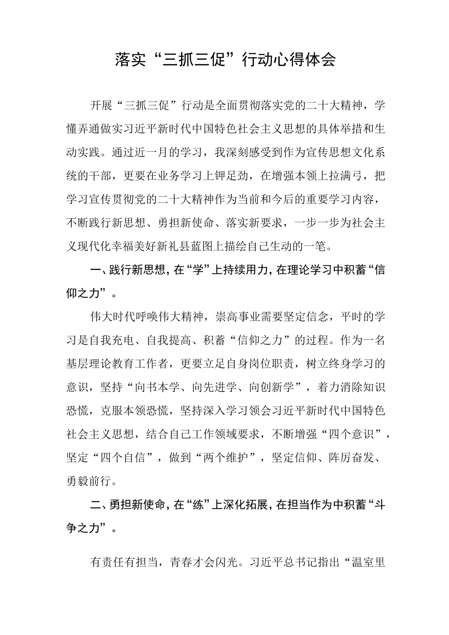 落实三抓三促行动心得体会五篇.docx_第2页